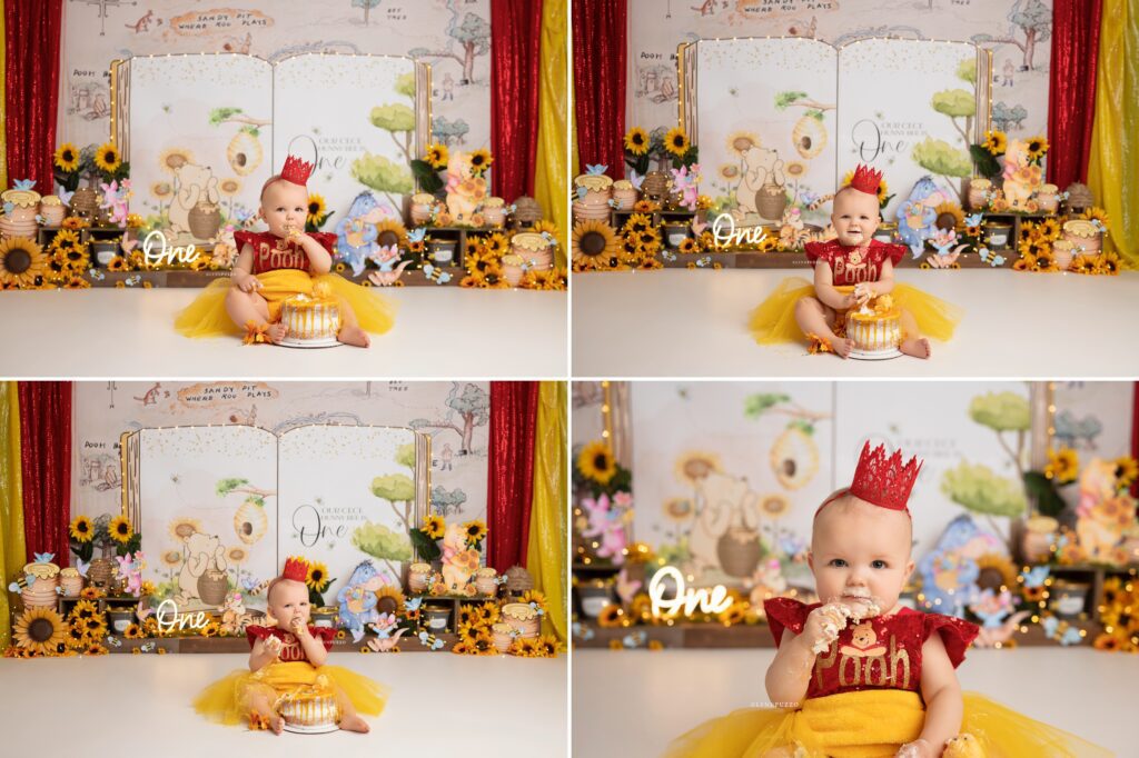 Winnie the Pooh Sunflower Cake Smash