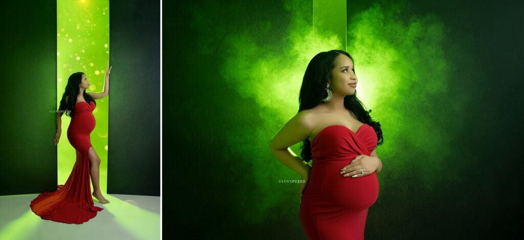 Christmas maternity studio photography Atlanta