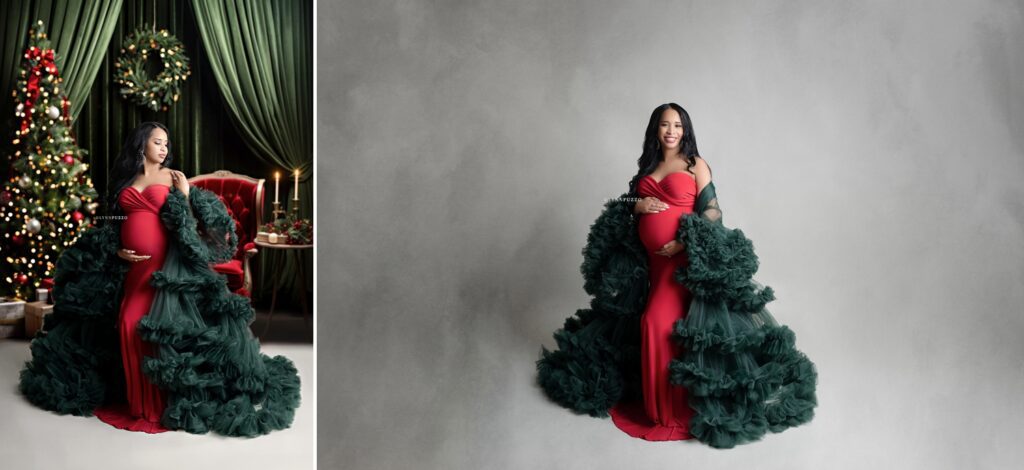 Christmas maternity studio photography Atlanta