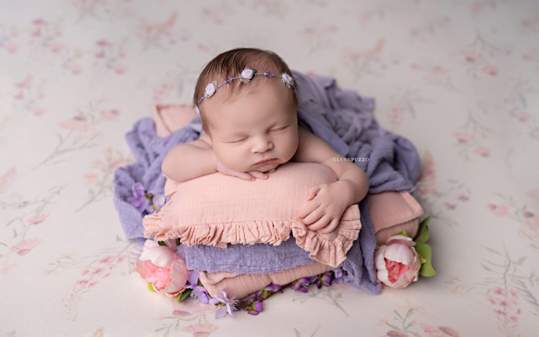Soft Floral Newborn Session with Emilia