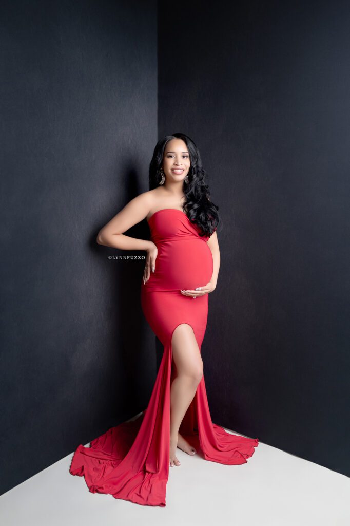 Christmas maternity studio photography Atlanta