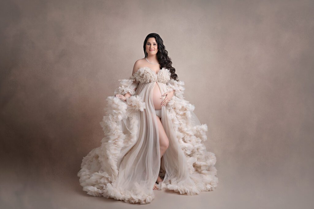 Luxury maternity session with couture gowns and romantic styling, south atlanta maternity photography studio