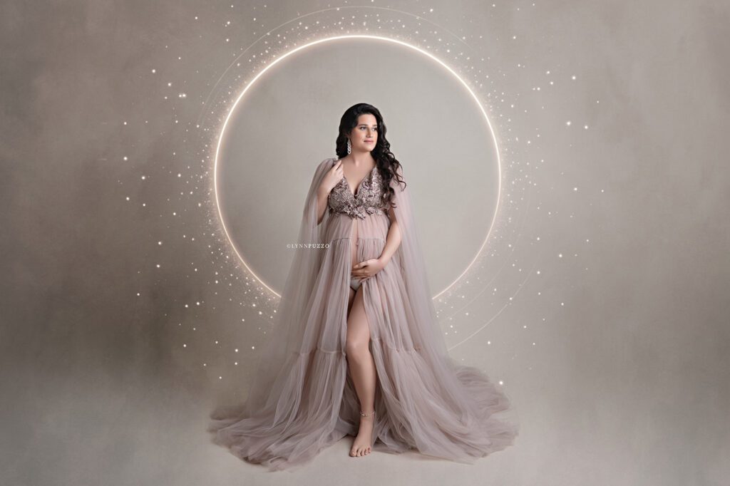 Luxury maternity session with couture gowns and romantic styling, south atlanta maternity photography studio