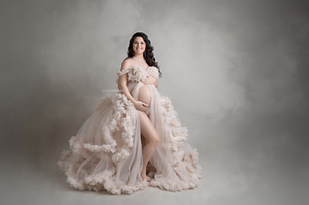 Luxury maternity session with couture gowns and romantic styling, south atlanta maternity photography studio
